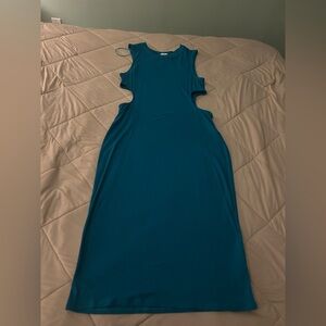 Ladies love, Fire Teal Cut Out Midi Dress